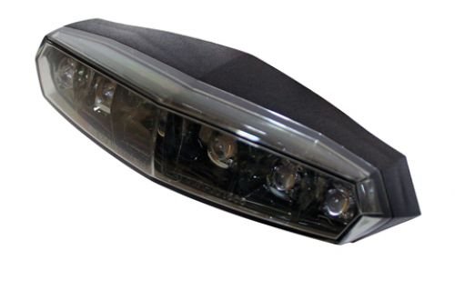 KOSO Mini LED-Rücklicht, getöntes Glas, mit Befestigungsbolzen M5, E-gepr. (Black) von KOSO