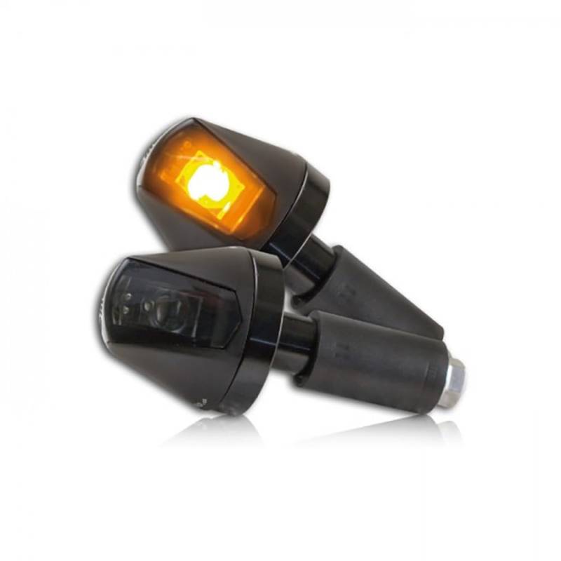 Lenkerenden - Hi-Power-LED Blinker Knight schwarz getönt E-geprüft Universal Motorrad Qaud Roller 1 Paar von Puig