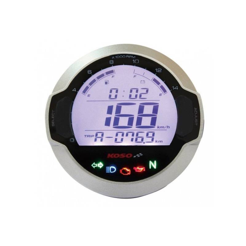 Race Dashboard Koso RX1N+ Schwarz mit weißer Beleuchtung von KOSO