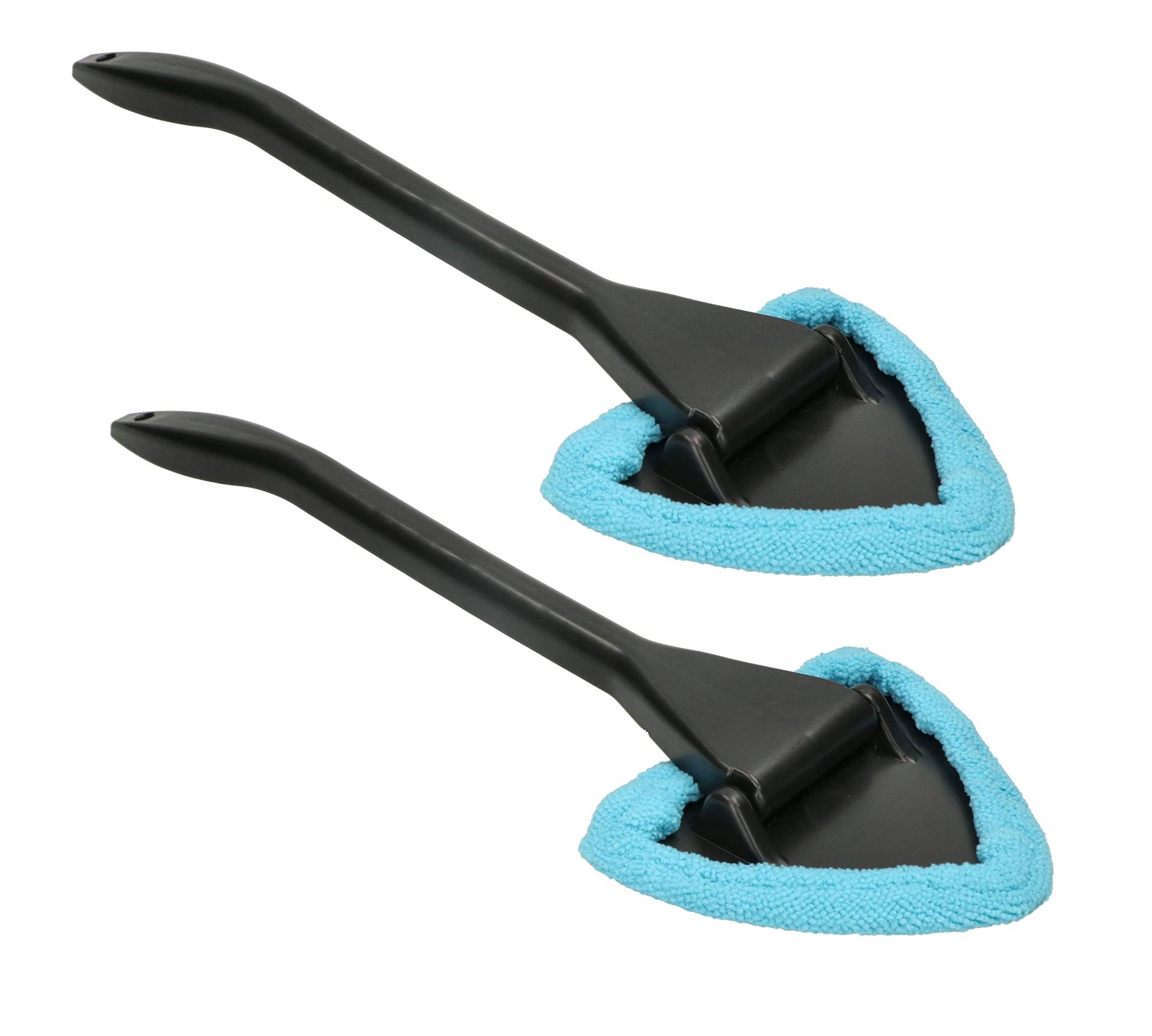 KOTARBAU® 2er Set Autoscheiben-Reinigungsbürste Blau Dreieckige mit Mikrofaserbezug und langem Griff von KOTARBAU