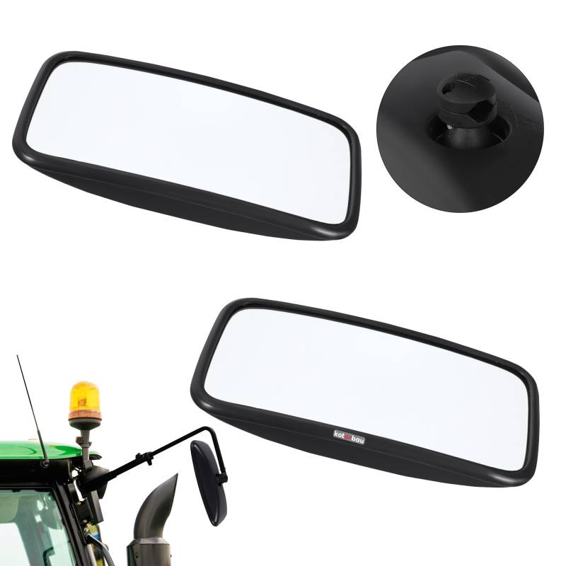 KOTARBAU® Traktor Spiegel Universal 38 x 19 cm PVC 2 Stück Rückspiegel Traktor LKW Spiegel Rückfahrspiegel mit Halterung Spiegel Landwirtschaft von KOTARBAU