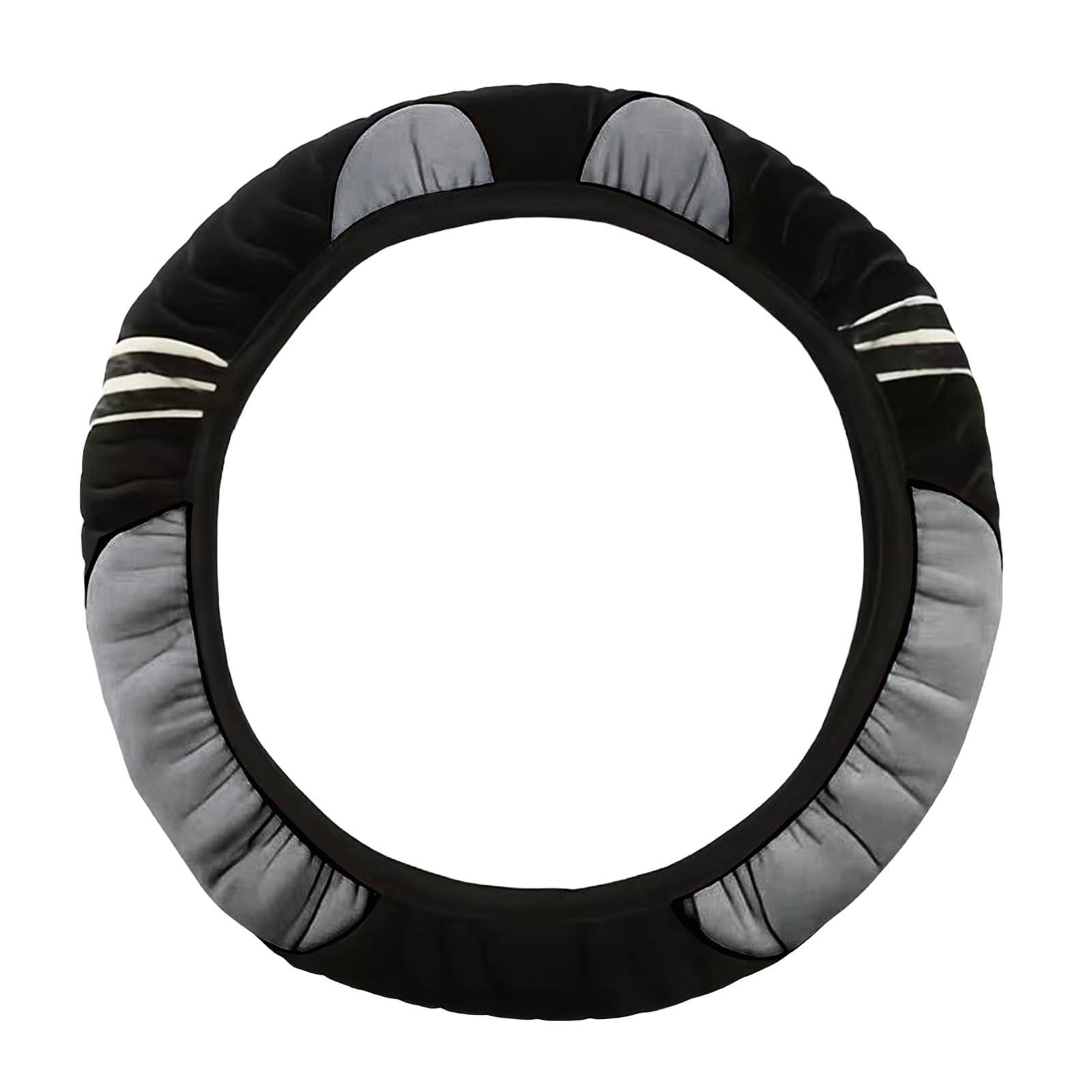 KOZOY Auto Lenkradbezug Plüsch, Lenkradbezug, Winter Lenkradschutz, Anti Rutsch Universal Auto Lenkradhülle Für Herbst und Wintersaison (schwarz grau) von KOZOY