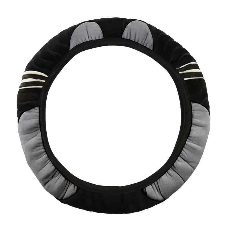KOZOY Auto Lenkradbezug Plüsch, Lenkradbezug, Winter Lenkradschutz, Anti Rutsch Universal Auto Lenkradhülle Für Herbst und Wintersaison (schwarz grau) von KOZOY