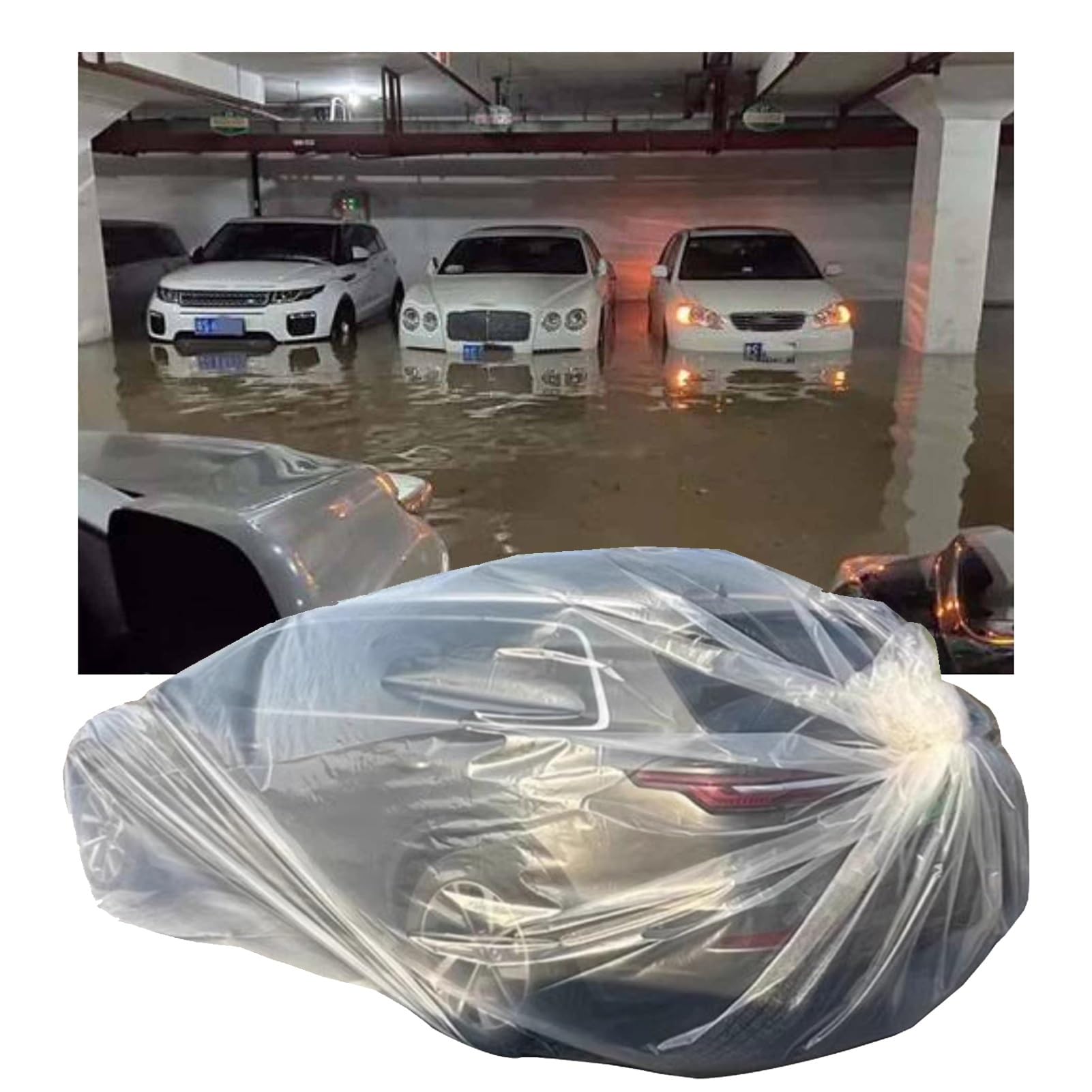Komplette Autoabdeckungen Autoabdeckung Aus Kunststoff, Wasserdicht, Für Jedes Wetter, Wiederverwendbar, Hochwassersicher, Luftpolsterabdeckung Für Autos Im Garagenkeller, Verhindert Überschwemmungen Komplette Autoabdeckungen Autoabdeckung Aus Kunststoff, Wasserdicht, Für Jedes Wetter, Wiederverwendbar, Hochwassersicher, Luftpolsterabdeckung Für Autos Im Garagenkeller, Verhindert Überschwemmungen von KPHYMOD
