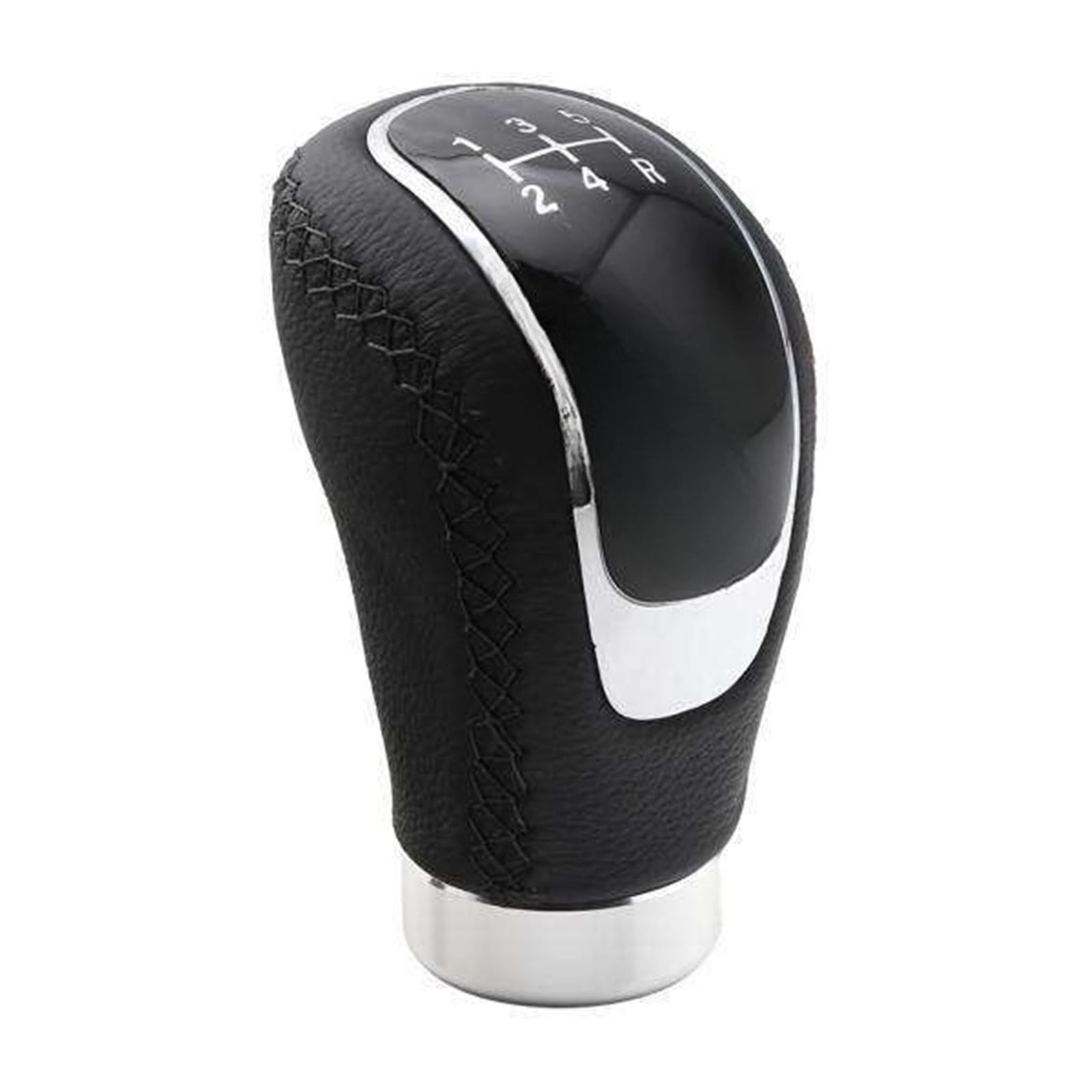 KPLYCRT [Replacement] 2 stücke 5 Geschwindigkeit Manuelle Auto Schaltknauf Stick Shifter Hebel Nähte Schwarz + Schwarz von KPLYCRT
