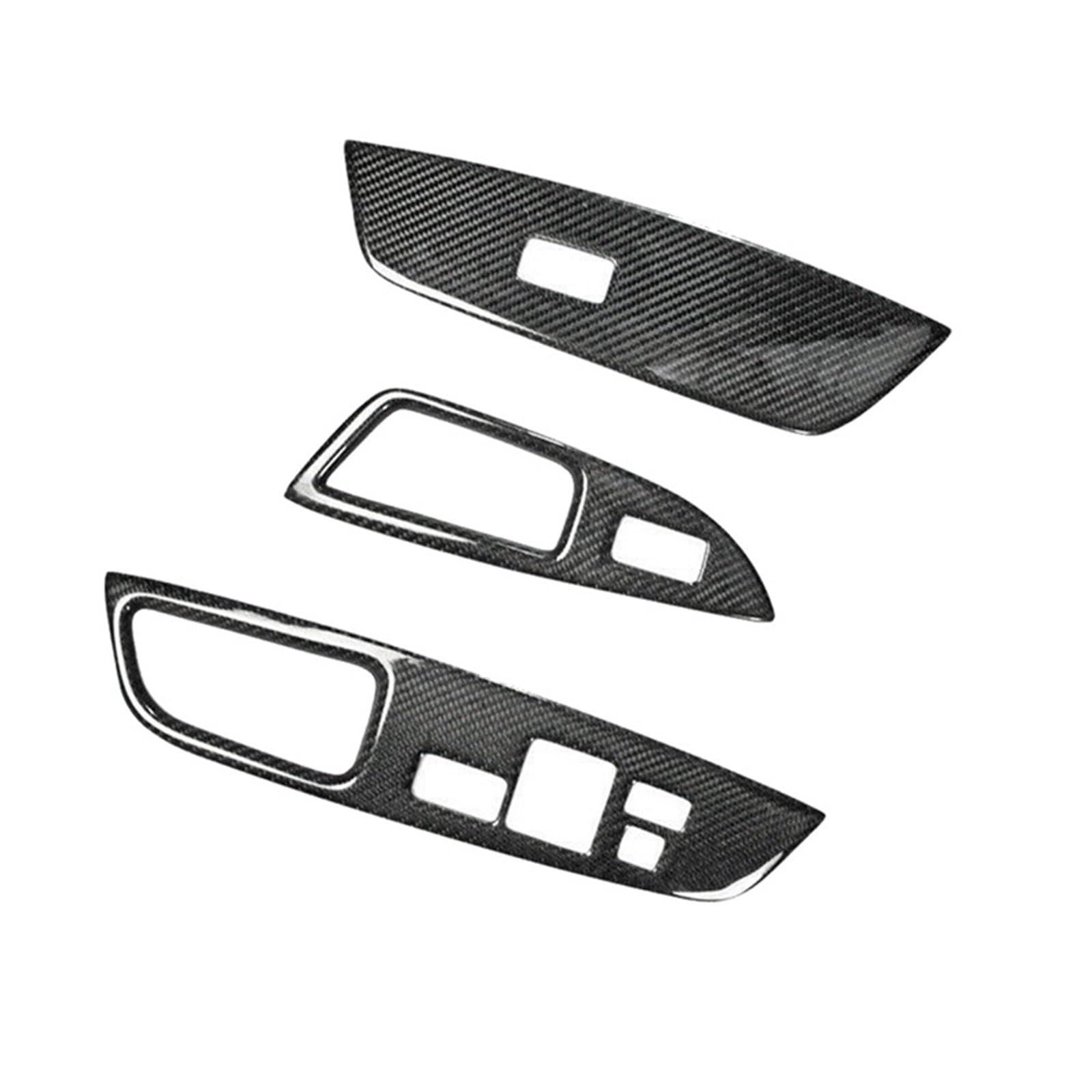 KPLYCRT [Replacement] 3-teilige Kohlefaser-Fensterheberschalter-Tastenfeldabdeckung, Innendekoration, for Hyundai, for Veloster, 2011-2017 von KPLYCRT