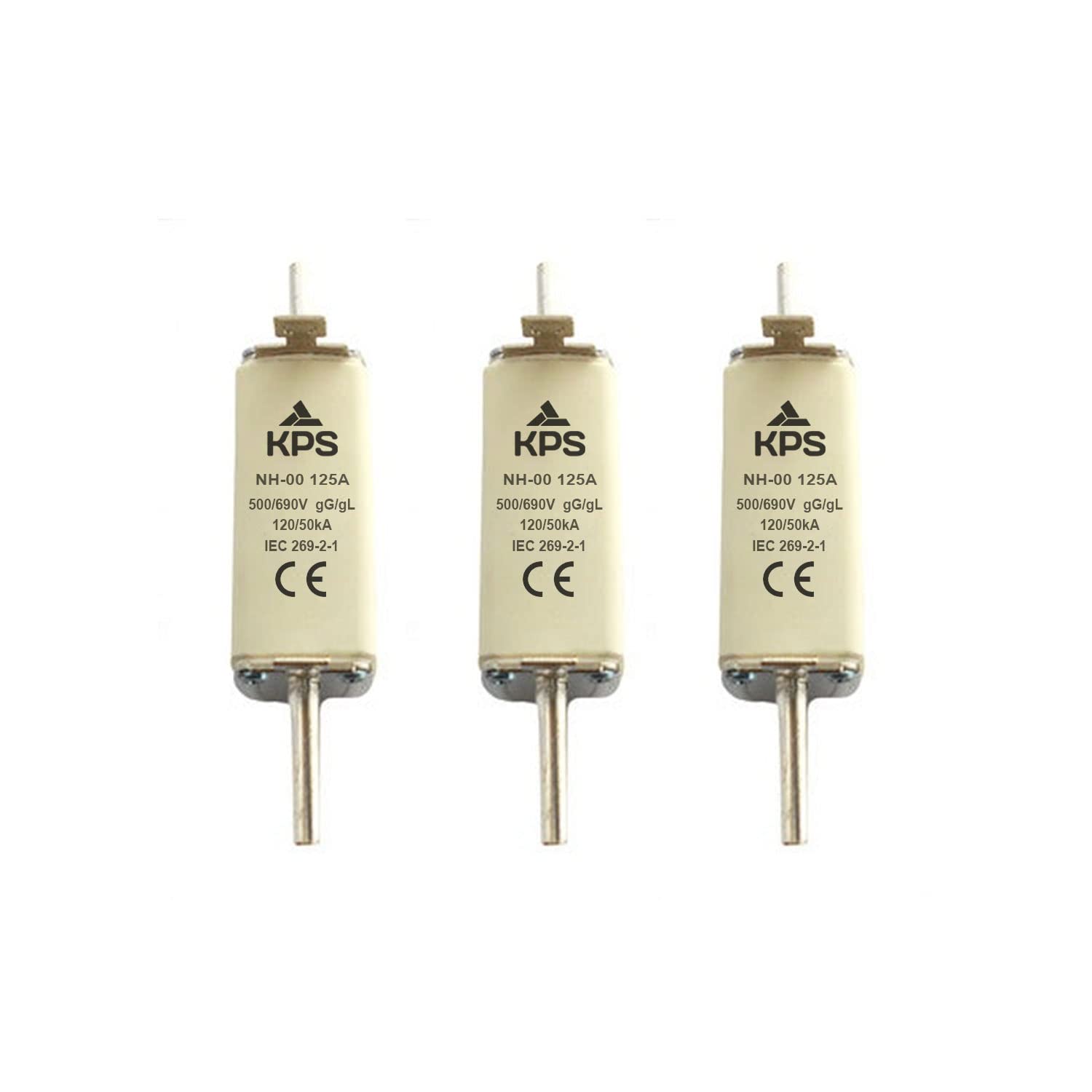 KPS Sicherung NH-00 500V gG-gL, 3 Stück NH00 (125 A) von KPS