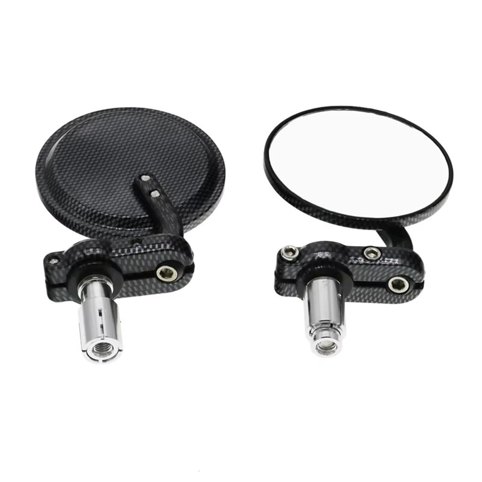 Motorrad Rückspiegel 1 Paar 22mm Lenkerenden Rückspiegel Außenspiegel Universal Motorrad Spiegel Motor Zubehör Aluminium Schwarz Motorcycle Mirror(Carbon Pattern) von KPVEVPSTQ