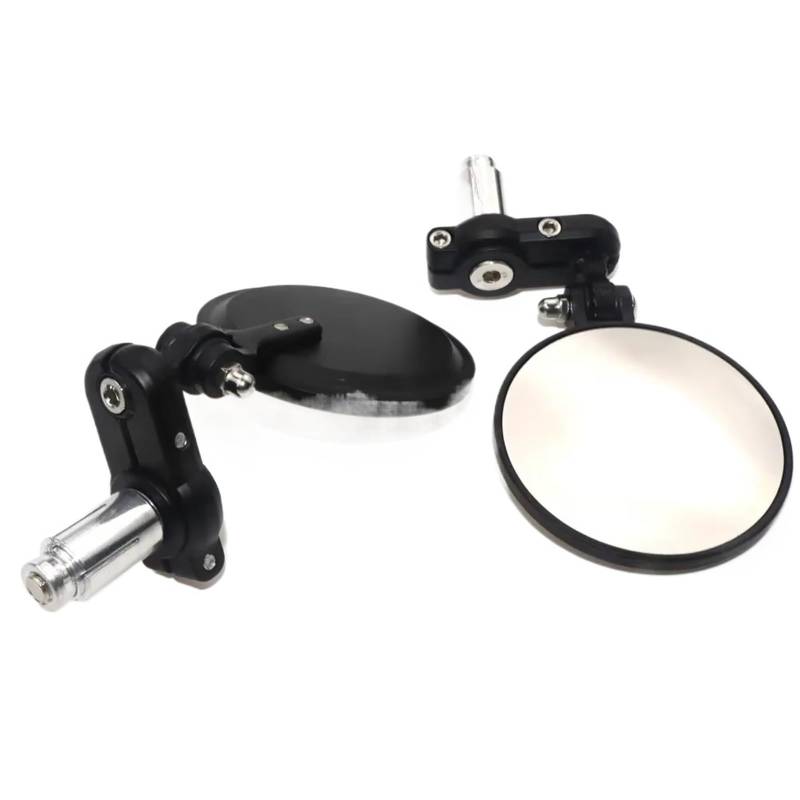 Motorrad Rückspiegel 1 Paar 22mm Universal Motorrad Spiegel Lenkerende Rearview Außenspiegel Motor Zubehör Aluminium Schwarz Motorcycle Mirror von KPVEVPSTQ