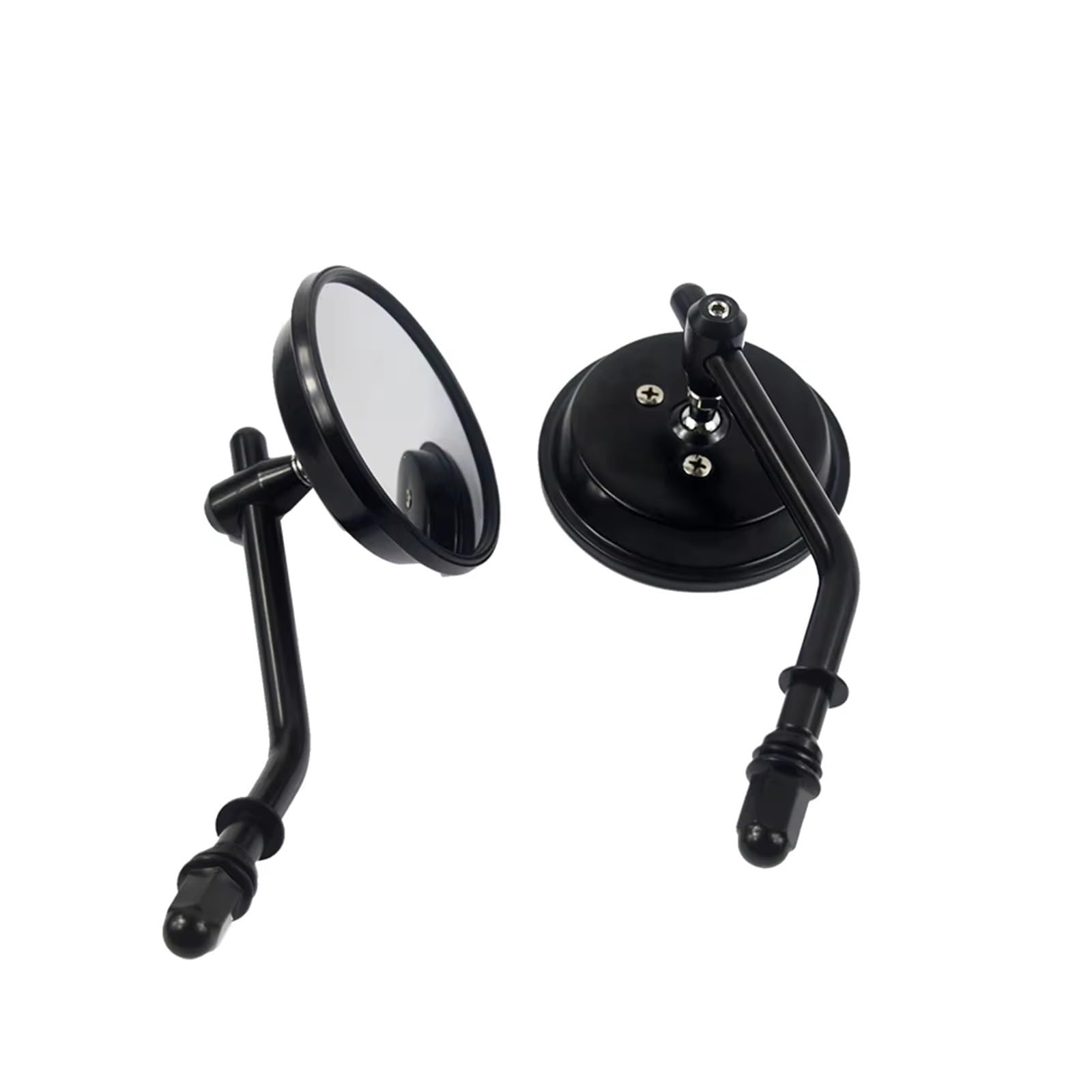 Motorrad Rückspiegel 3 Zoll 1 Paar Motorrad Rearview Außenspiegel Retro Runde Spiegel Motorrad Spiegel Schwarz Chrom Aluminium Motorcycle Mirror(Black) von KPVEVPSTQ