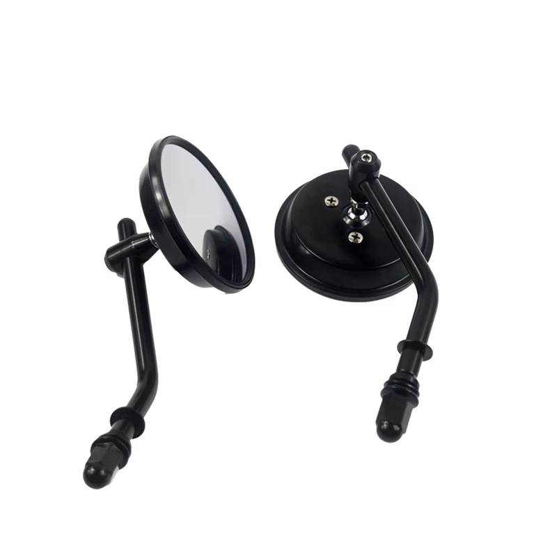 Motorrad Rückspiegel 3 Zoll 1 Paar Motorrad Rearview Außenspiegel Retro Runde Spiegel Motorrad Spiegel Schwarz Chrom Aluminium Motorcycle Mirror(Black) von KPVEVPSTQ