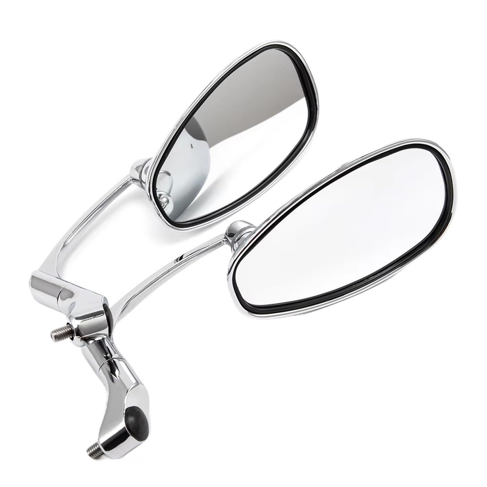 Motorrad Rückspiegel Für GN125 8mm 10mm Motorrad L-Bar Runde Rearview Außenspiegel Schwarz Chrom Motorcycle Mirror(Silver) von KPVEVPSTQ