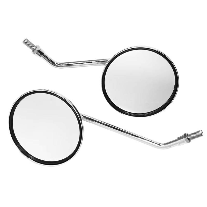 Motorrad Rückspiegel Für Yamaha 10mm Universal Motorrad Retro Bike Runde Rearview Außenspiegel M10 Halterung Chrom Motorcycle Mirror von KPVEVPSTQ
