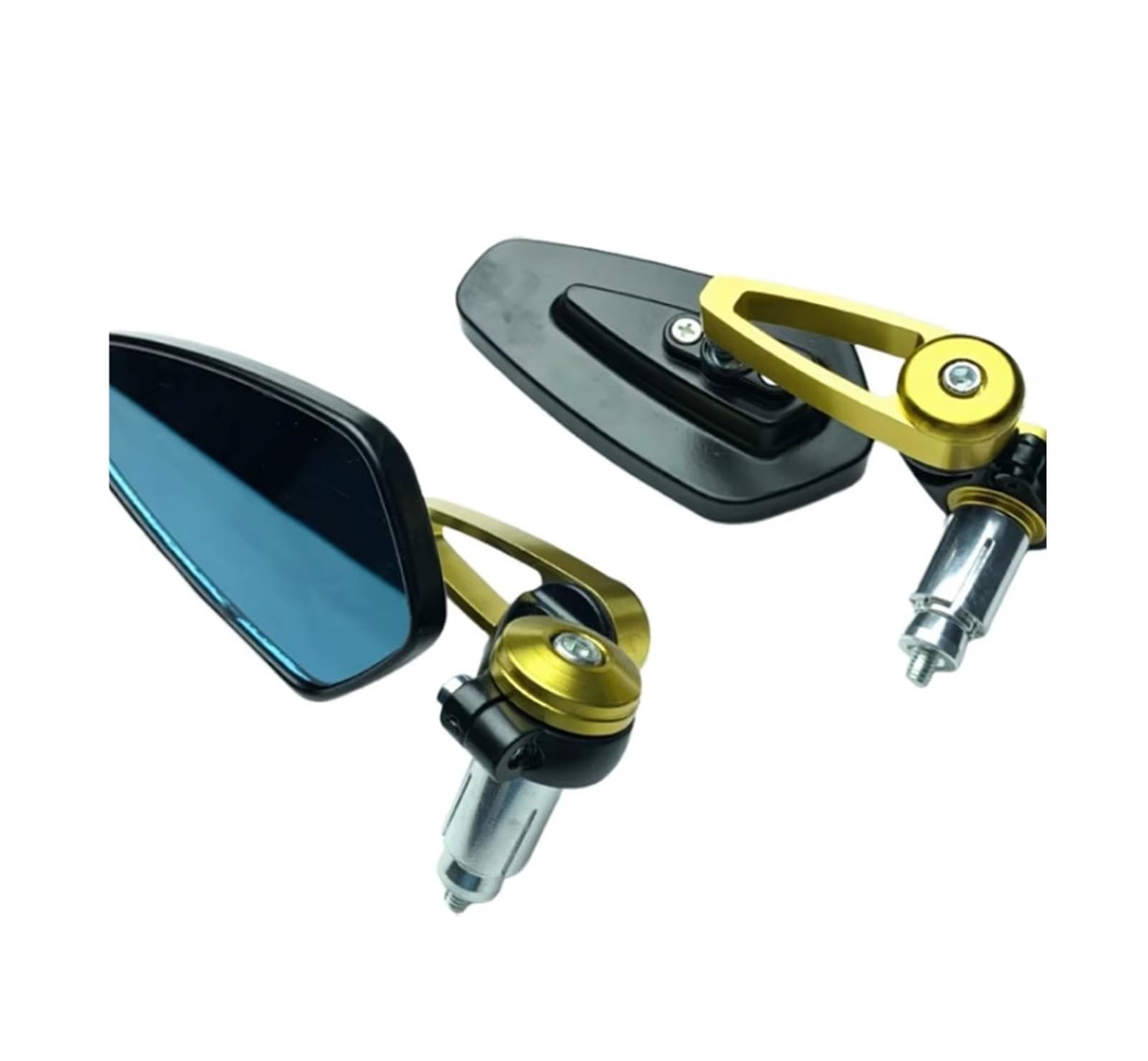 Motorrad Rückspiegel Für Yamaha 7/8 "22mm Universal Motorrad Rearview Außenspiegel Roller Bar End Lenker Spiegel Zubehör Motorcycle Mirror(Gold) von KPVEVPSTQ