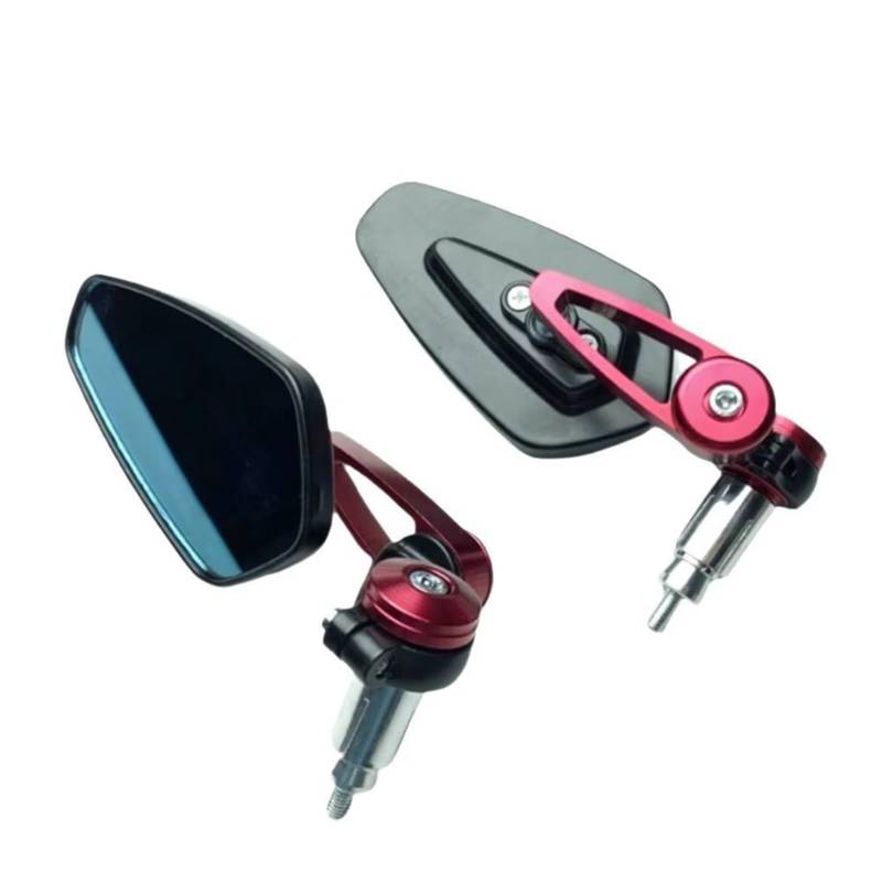 Motorrad Rückspiegel Für Yamaha 7/8 "22mm Universal Motorrad Rearview Außenspiegel Roller Bar End Lenker Spiegel Zubehör Motorcycle Mirror(Red) von KPVEVPSTQ
