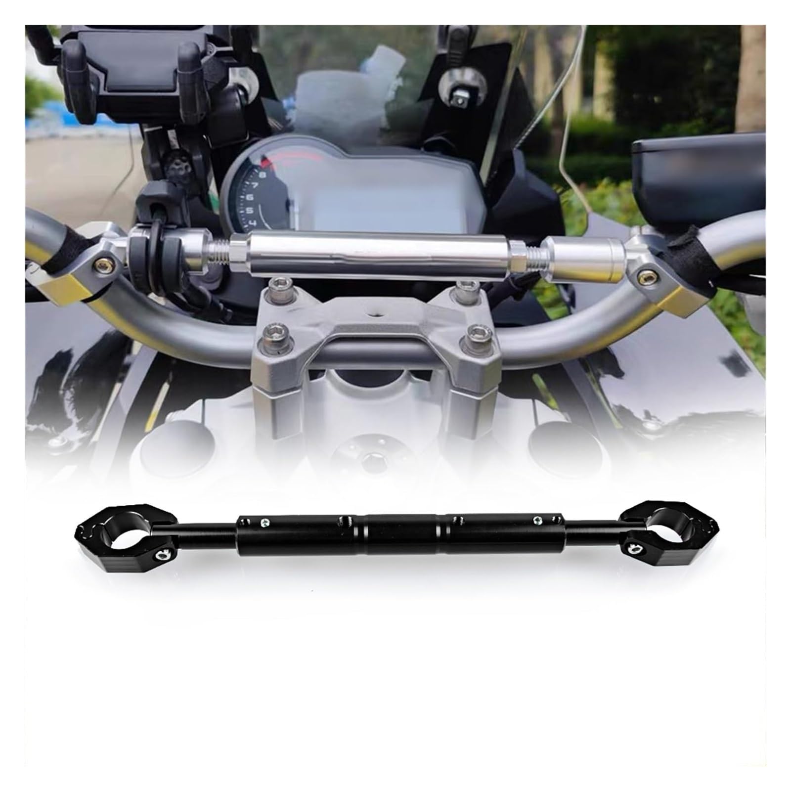 Halterung Navigation Für B&MW F800GT F800R F800S F800ST F800GS Für Adventure ADV Motorrad Verstellbare Querstange Lenker Balance Bar Navigationshalterung(A Black) von KPVPERPZDF