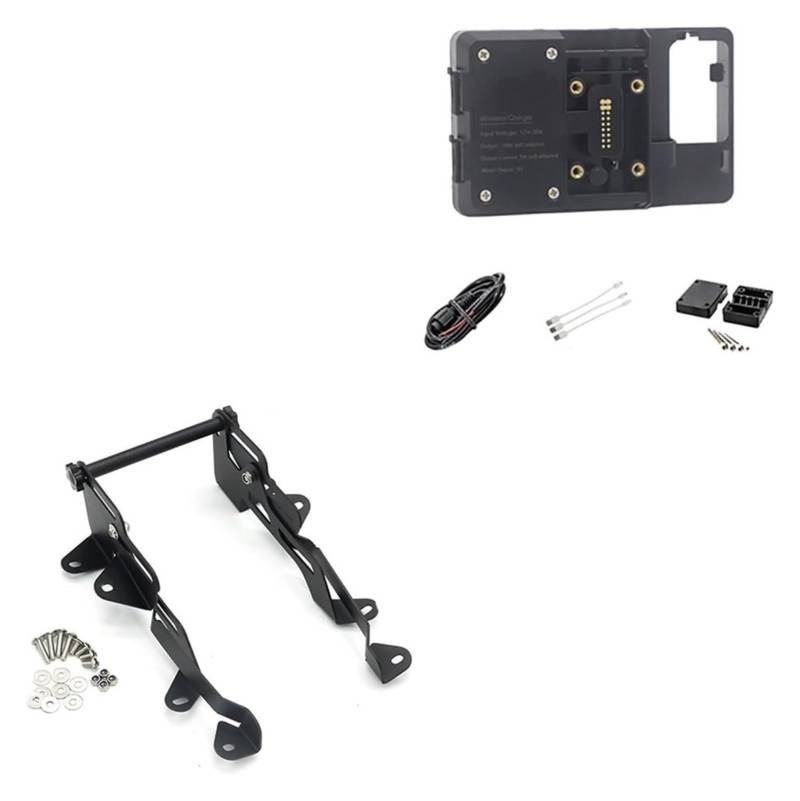 Halterung Navigation Für B&MW Für F750GS Für F850GS 2018-2022 Motorrad Bildschirm Teller GPS Telefon USB Drahtlose Lade Navigation Halterung Stehen(Wireless and Stand) von KPVPERPZDF