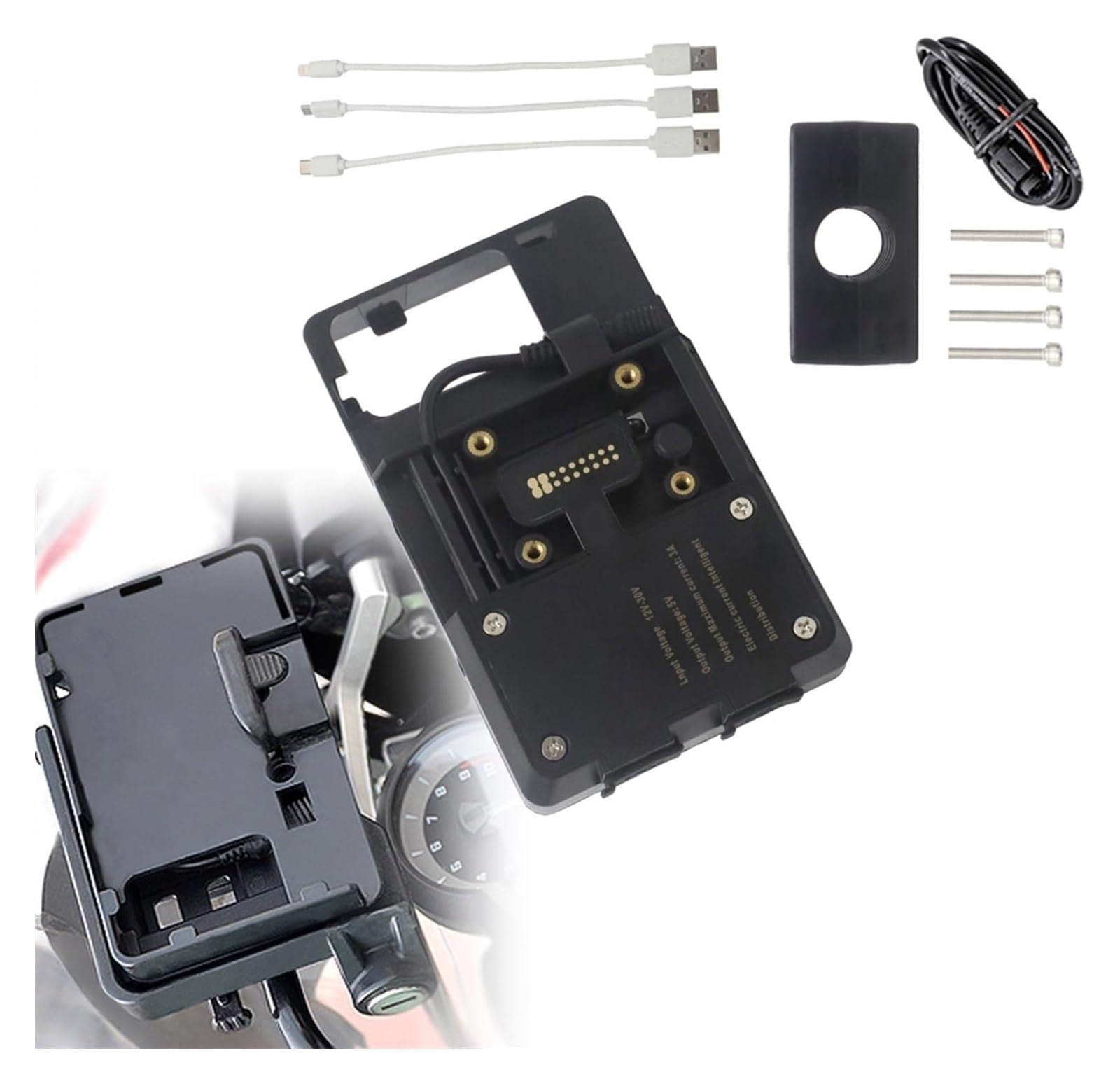 Halterung Navigation Für B&MW R1200GS Für Adventure LC F700GS F800GS CRF1000L R1250GS ADV Telefonnavigationshalterung USB-Ladeanschluss 12MM Überrollbügel(USB 16mm Clip) von KPVPERPZDF