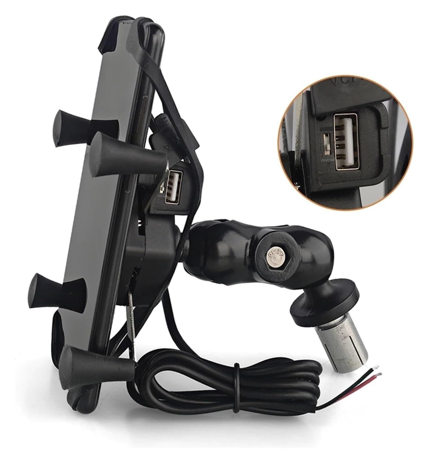 Halterung Navigation Für CBR 600RR 2003-2017 Für VFR 1200F Für DCT 2010-2017 Telefon Halter Gabel Vorbau Halterung Motorrad GPS Navigation Halterung USB Ladegerät(with USB Charger) von KPVPERPZDF