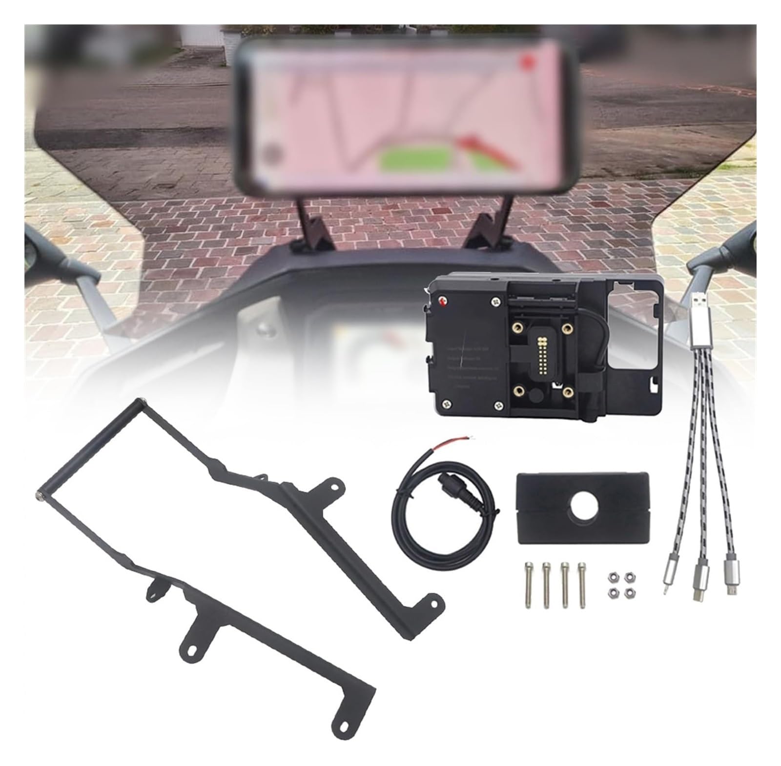 Halterung Navigation Für FO&RZA 750 NSS750 NSS 750 2021 Handy GPS Halterung Drahtlose Lade Navigation Platte Halterung Stand Bord(12mm USB Stand) von KPVPERPZDF