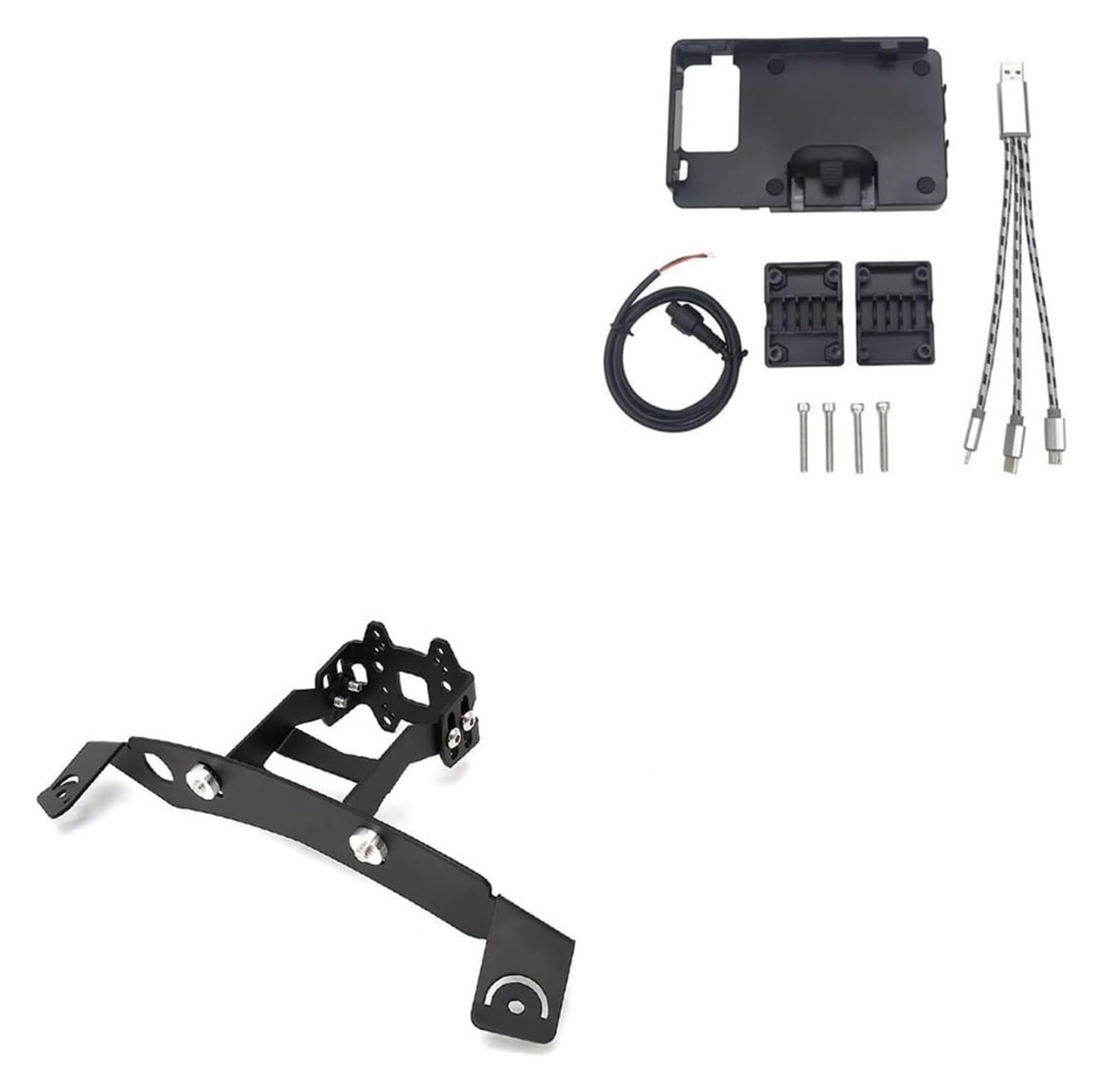 Halterung Navigation Für FORZA350 Für NSS350 2021-2023 Motorrad GPS Telefon USB & Drahtlose Ladegerät Navigation Halterung Halter Halterung Ständer(Schwarz) von KPVPERPZDF