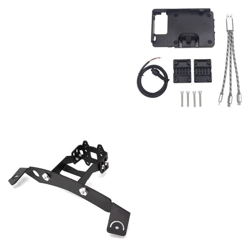 Halterung Navigation Für FORZA350 Für NSS350 2021-2023 Motorrad GPS Telefon USB & Drahtlose Ladegerät Navigation Halterung Halter Halterung Ständer(Schwarz) von KPVPERPZDF