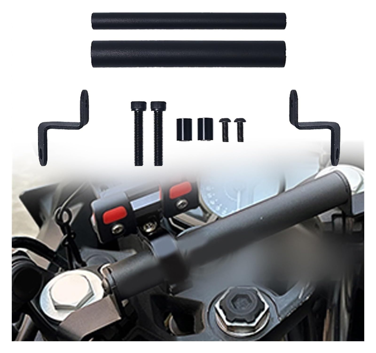 Halterung Navigation Für Kawa&saki Für NINJA400 Für Ninja 400/250 EX400 Für NINJA250 Motorrad Telefon Halter Stehen GPS Navigation Platte Halterung Zubehör(12MM 22MM) von KPVPERPZDF