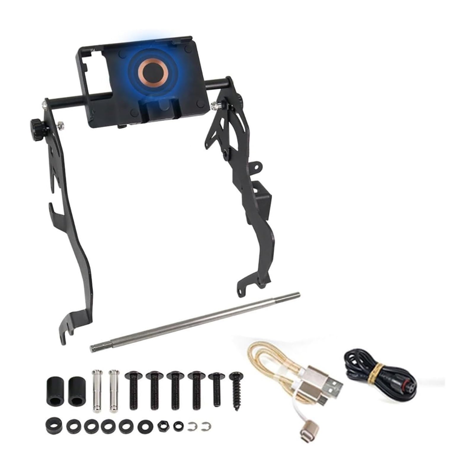 Halterung Navigation Für Pan America 1250 Für Special RA1250 Motorrad Zubehör Windschutzscheibe Verstärkung Navigation Halterung Lade Telefon Halter(03-Wireless Charging) von KPVPERPZDF