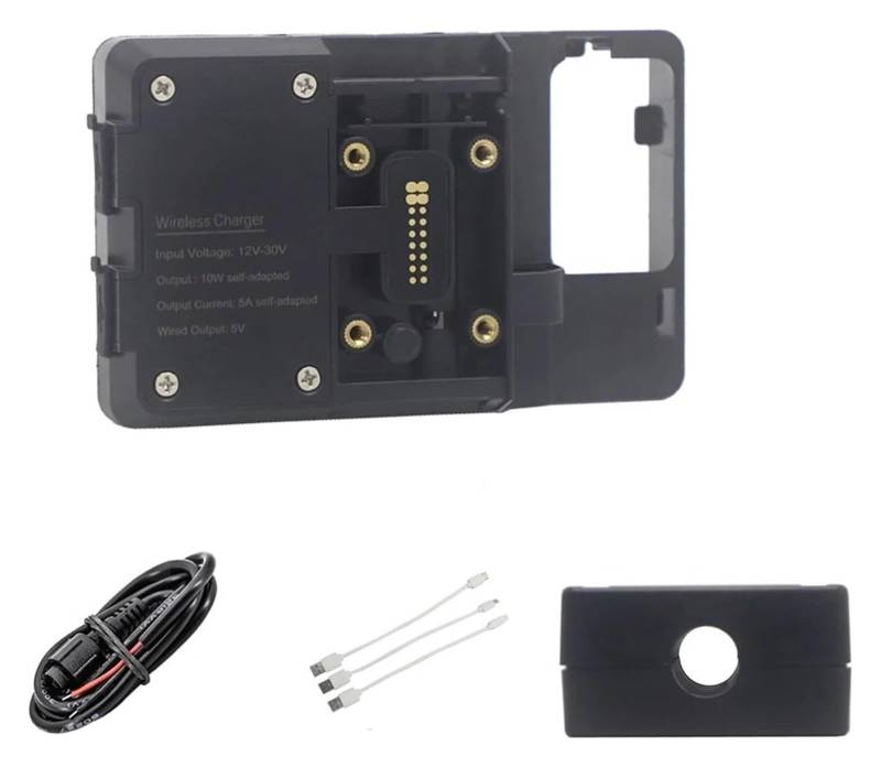 Halterung Navigation Für Tracer 9 GT Für Tracer 900 GT 2021- Motorrad GPS Telefon USB Drahtlose Lade Navigation Halterung Halter Halterung Stehen(Wireless 12mm Clip) von KPVPERPZDF