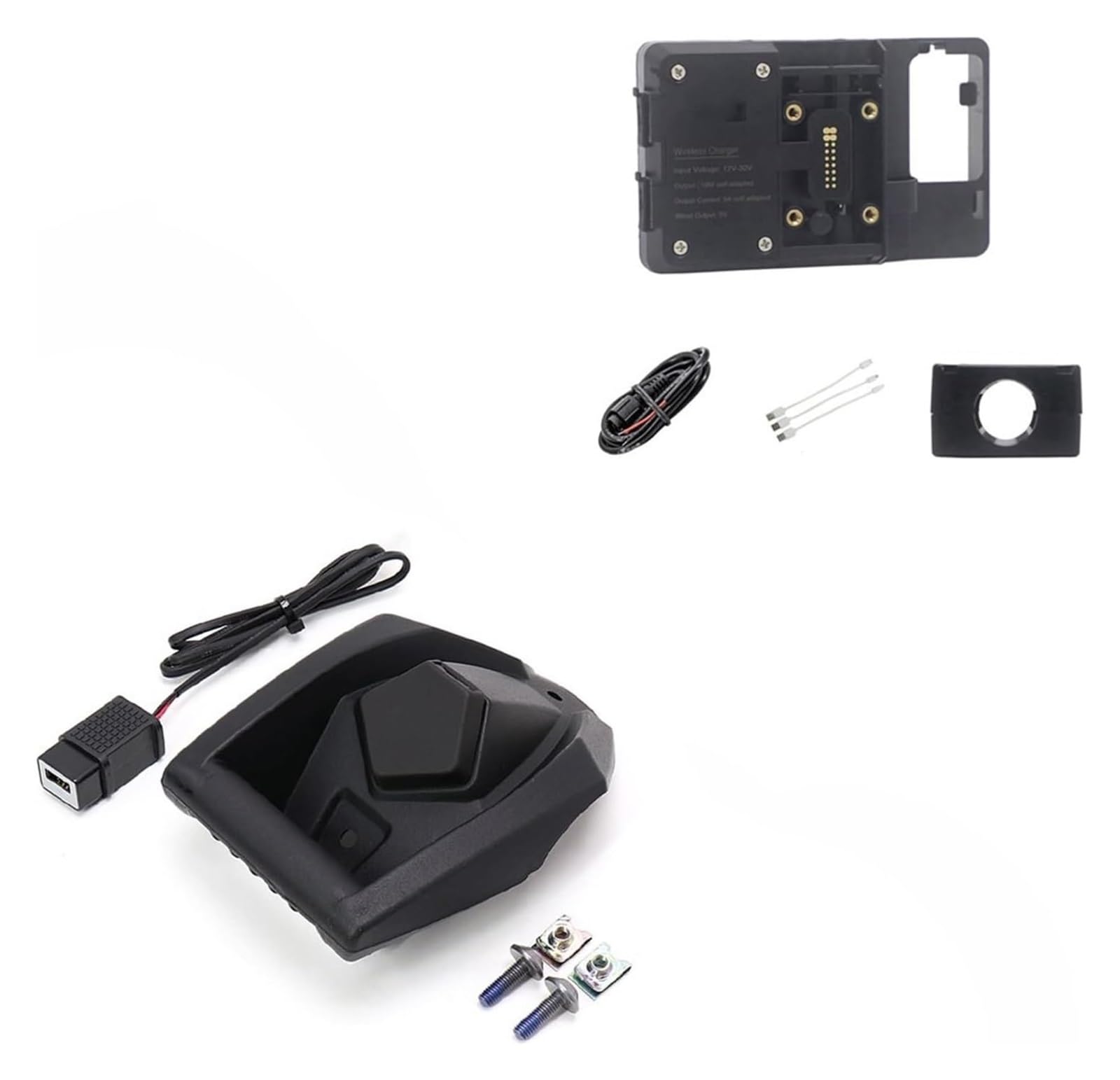 Halterung Navigation Für Xmax Für NMAX 125 Für X-MAX 300 400 Für N-MAX 155 Motorrad GPS Navigation Halterung Wireless USB Lade Port Halter Halterung(Wireless Set) von KPVPERPZDF