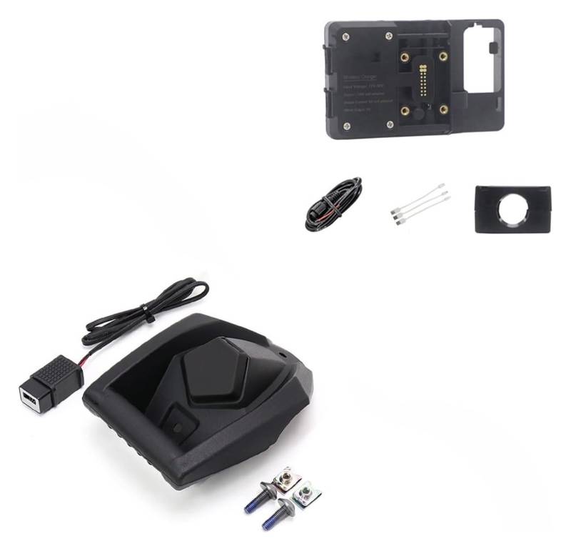 Halterung Navigation Für Xmax Für NMAX 125 Für X-MAX 300 400 Für N-MAX 155 Motorrad GPS Navigation Halterung Wireless USB Lade Port Halter Halterung(Wireless Set) von KPVPERPZDF