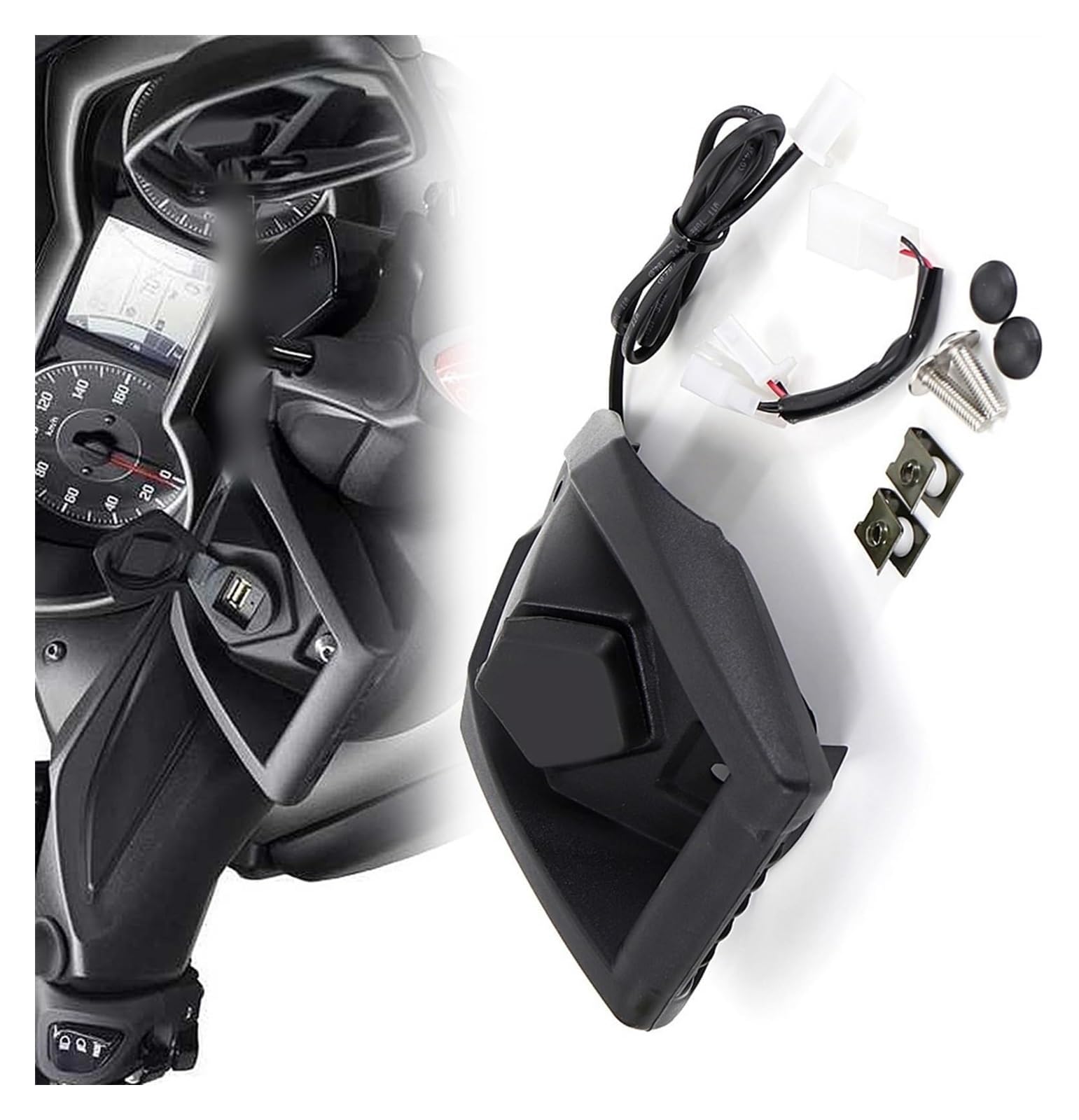 Halterung Navigation Für Y&amaha X-MAX 125 2018-2021 Motorrad GPS-Telefon-Navigationshalterung USB-Ladeanschlusshalterhalterung(B) von KPVPERPZDF