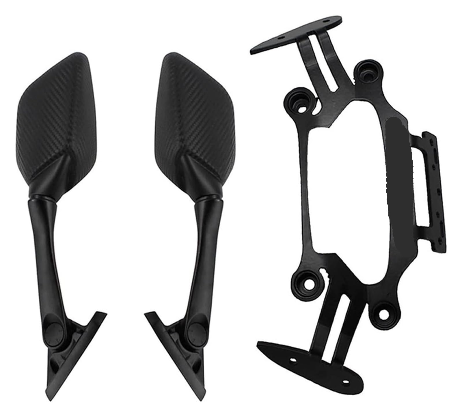 Halterung Navigation Für Y&amaha XMAX250 300 400 125 2017-2020 Motorradständerhalterung Handy GPS-Navigationsplattenhalterung Rückspiegel Set(Carbon Set) von KPVPERPZDF