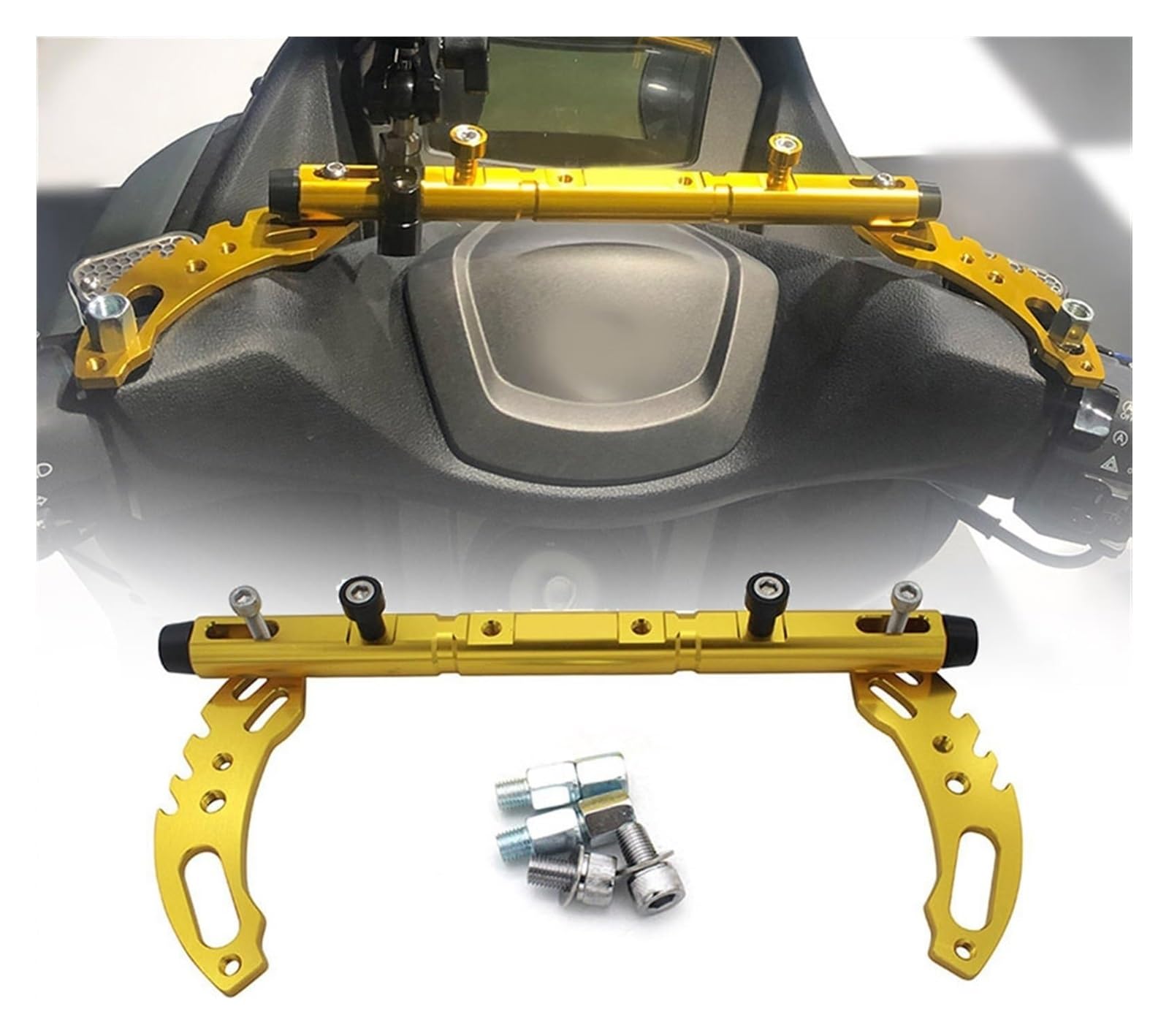 Halterung Navigation Für Y&amaha YZF R1 R1M R1S R6 R6M R6S Mobiltelefonhalterung Navigationshalterung Befestigungsstange 22mm Feste Richtungsgriff Balance Bar(Gold) von KPVPERPZDF
