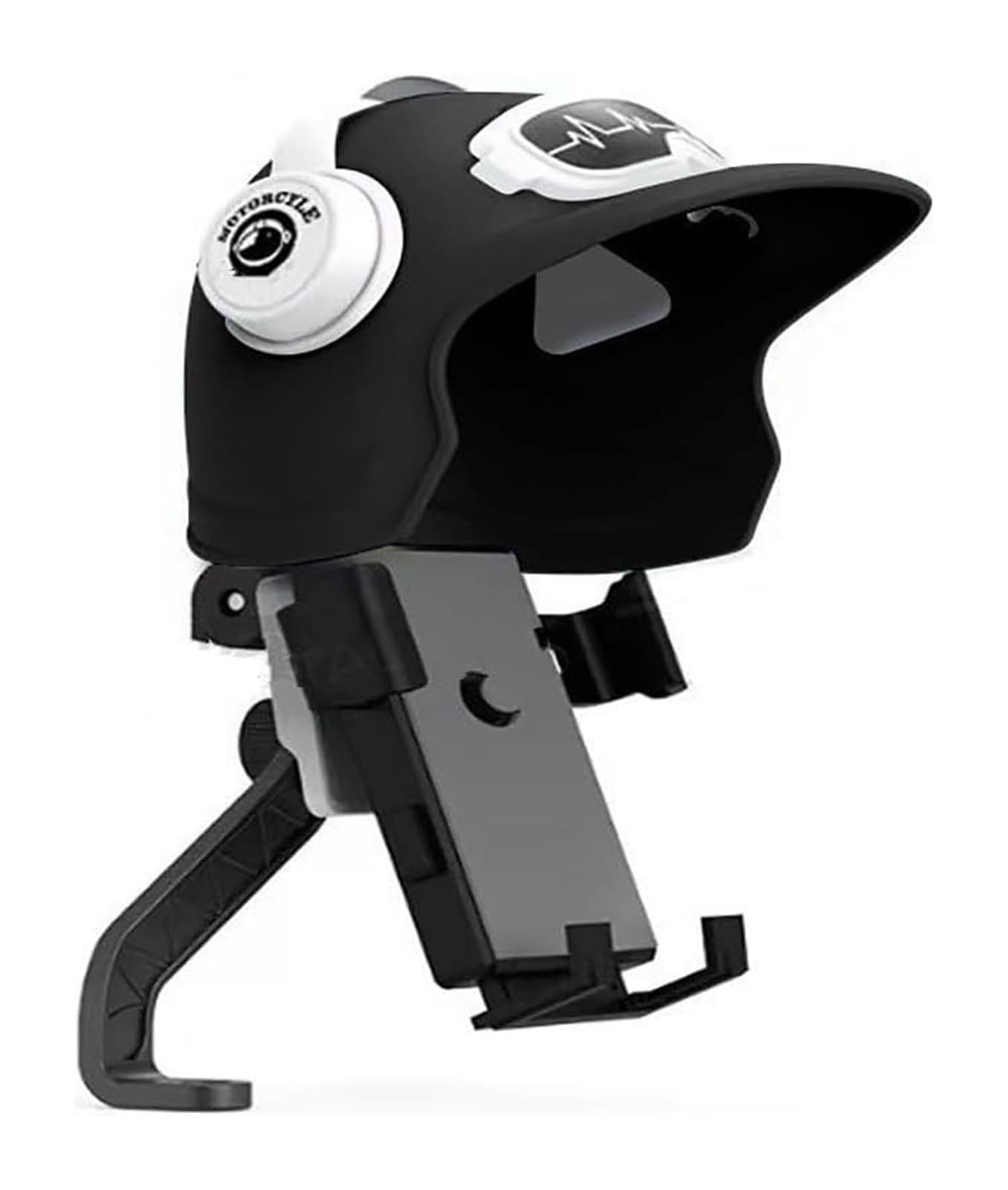 Halterung Navigation Motorrad Kleine Helm Handy Halter Fahrrad Handy Halter Wasserdicht Sonnenschirm Stoßfest Helm Für Telefon(Schwarz) von KPVPERPZDF
