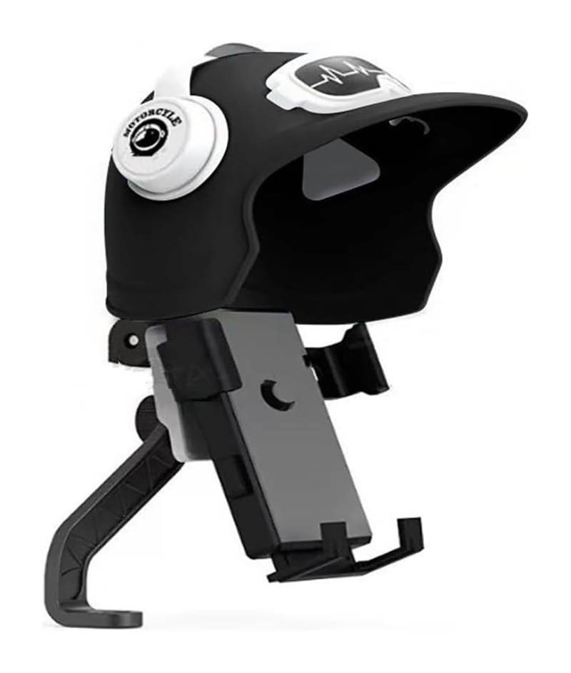 Halterung Navigation Motorrad Kleine Helm Handy Halter Fahrrad Handy Halter Wasserdicht Sonnenschirm Stoßfest Helm Für Telefon(Schwarz) von KPVPERPZDF