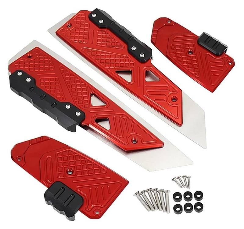 Motorrad Fußrasten Für FO&RZA 350 NSS350 2018 2019 2020 2021 Trittbrett Platte Schutz Roller Fußstütze Fuß Pad Pedal Motorrad Hinten Fußrasten Pedal Fuss Pflöcke(rot) von KPVPERPZDF
