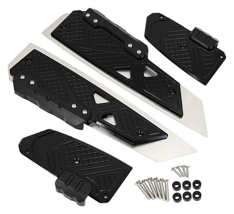 Motorrad Fußrasten Für FO&RZA 350 NSS350 2018-2021 Motorrad Trittbrett Platte Schutz Roller Fußstütze Fuß Pad Pedal Motorrad Fußstützen Pedal Fuss Pflöcke(Schwarz) von KPVPERPZDF