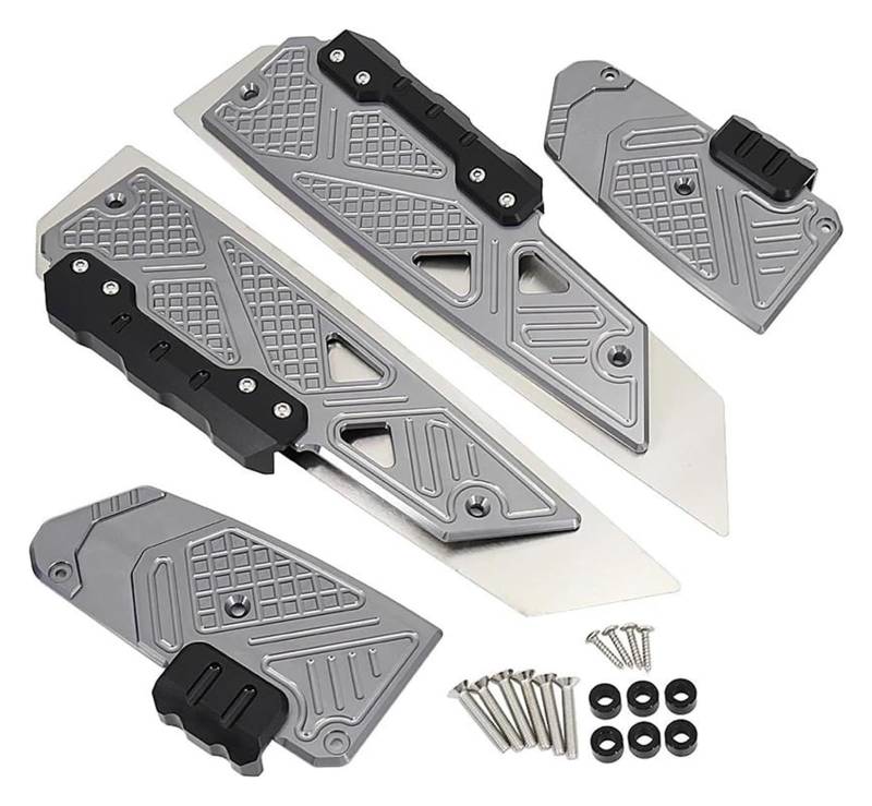 Motorrad Fußrasten Für FO&RZA 350 NSS350 2018-2021 Motorrad Trittbrett Platte Schutz Roller Fußstütze Fuß Pad Pedal Motorrad Fußstützen Pedal Fuss Pflöcke(Titanium) von KPVPERPZDF