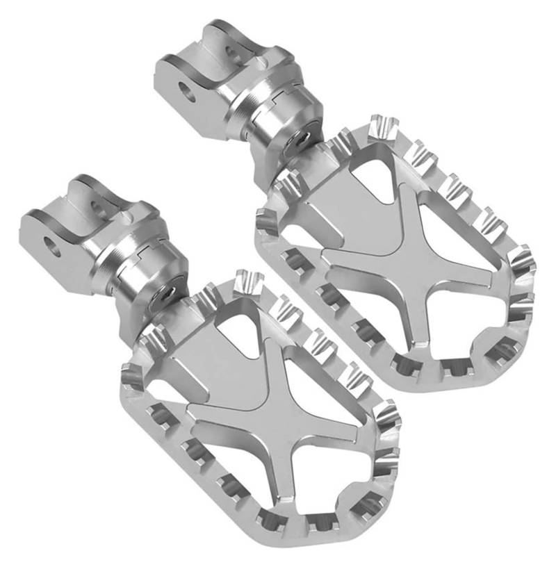 Motorrad Fußrasten Für R1250GS LC R1250GS LC Für Adventure 2018 2019 2020 2021 2022 2023 Motorrad Hintere Fußrasten Fußstütze Breite Billet Fußstützen Rasten Pedal Fuss Pflöcke(Silver No Cover) von KPVPERPZDF