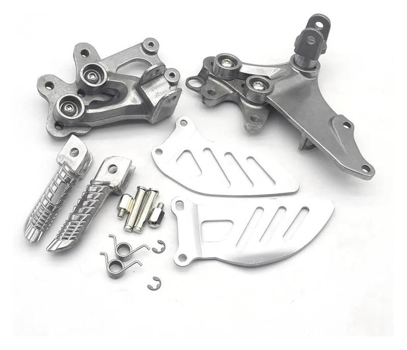 Motorrad Fußrasten Für Suz&uki GSXR600 GSXR750 2006 2007 2008 2009 2010 Motorrad Vorne Fußrasten Fußrasten Halterung Set Motorrad Hinten Fußrasten Pedal Fuss Pflöcke(Silber) von KPVPERPZDF