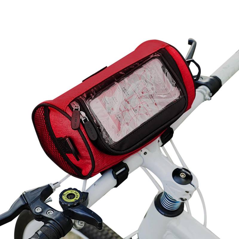 KRAISS Fahrradtasche - Touchscreen Fronttasche Rahmen Lagerung Rolltasche | Lenkertasche Professionelles Fahrradzubehör Pendler Umhängetasche Rollform Kofferraumtasche für Radfahren, Fahrrad, MTB von KRAISS