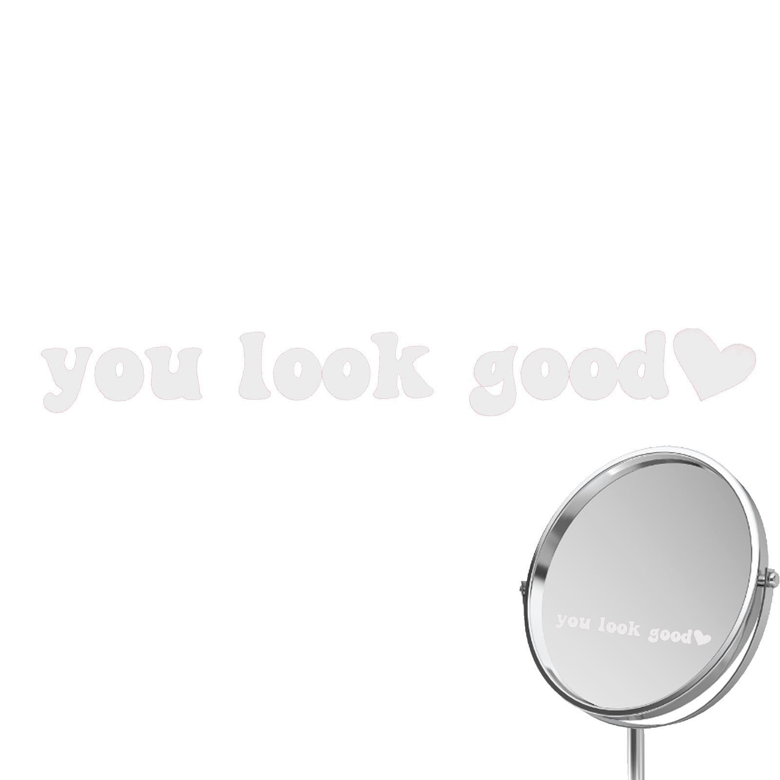 KRAISS Rückspiegel-Aufkleber mit inspirierenden Zitaten, Auto-Rückspiegel-Aufkleber, 9,9 x 1,8 cm, Aufschrift "You Look Good" von KRAISS