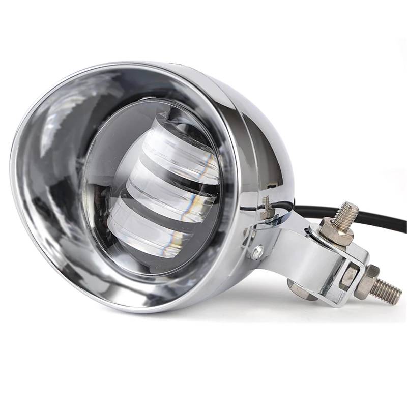 8MM 25W Chrome Bullet LED Motorrad Nebelscheinwerfer Zusatzlampe Kompatibel mit Harley Chopper Cafe Racer Scooter Motorrad Frontblinker von KRALPOTIX