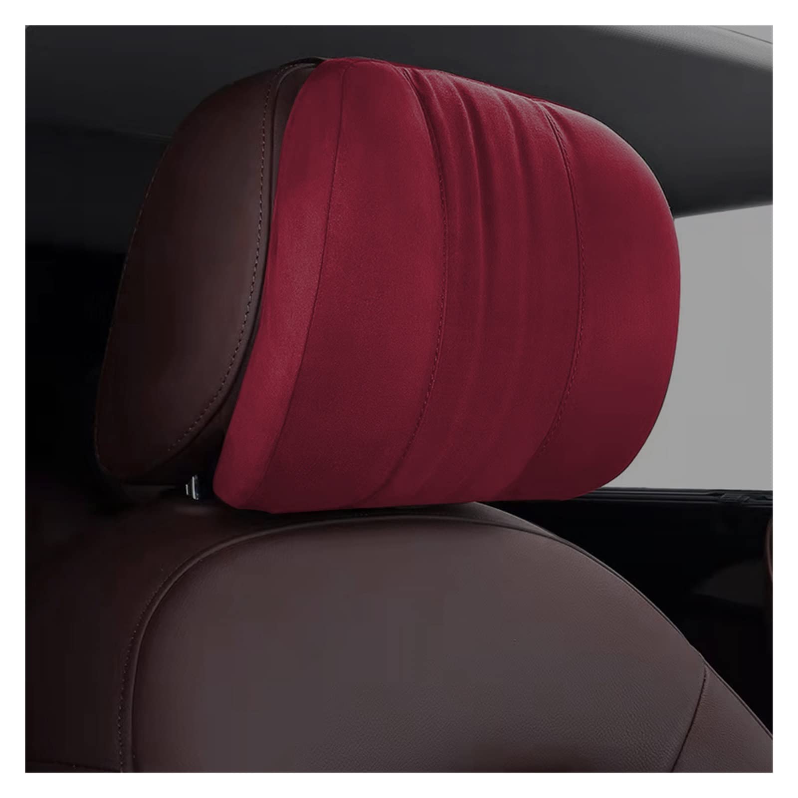 Kopfstützenkissen for Autositze, Nackenkissen for Autos, Kopfstützenkissen for Autos, Autozubehör, Innenausstattung, Autositzkissen, Autokopfpolster, kompatibel mit Forbell(Red wine) von KRALPOTIX