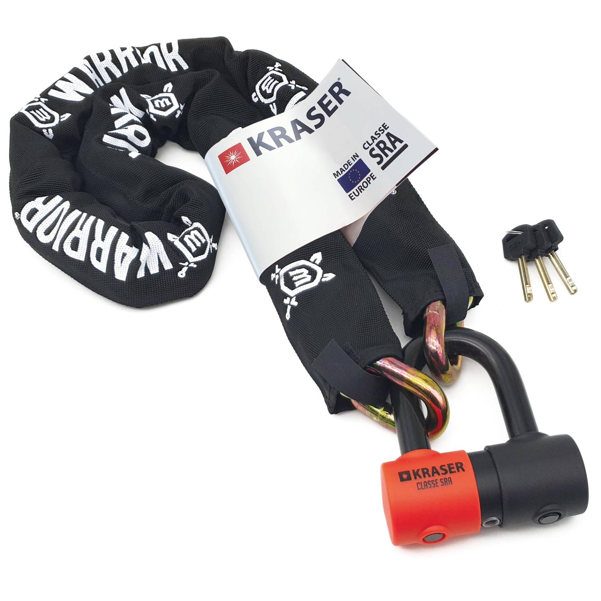KRASER KR50150 Kettenschloss Schloß Motorrad-Scheibensperre gegen Diebstahl Mini U ø18 + Kette 150 cm ø13,5 mm Sicherheitskit Zugelassene Klasse SRA Diebstahlsicherer Motorradroller Hohe Beständigkeit KRASER KR50150 Kettenschloss Schloß Motorrad-Scheibensperre gegen Diebstahl Mini U ø18 + Kette 150 cm ø13,5 mm Sicherheitskit Zugelassene Klasse SRA Diebstahlsicherer Motorradroller Hohe Beständigkeit von KRASER