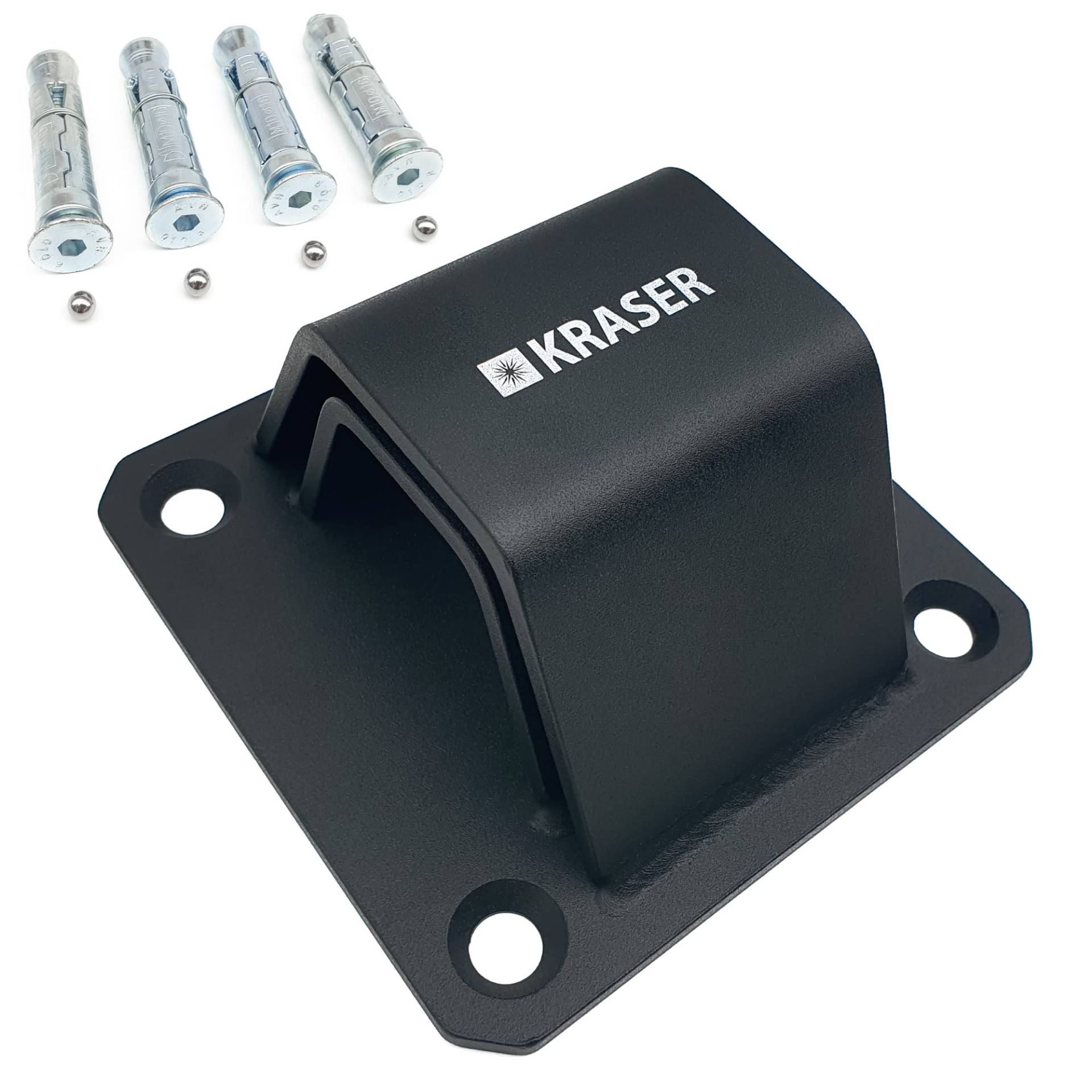 KRASER KR52B Anker Boden- oder Wand-Diebstahlsicherungsanker aus Hochfestem Stahl für Kette mit Doppelbogen + Basis und 4 Ankerpunkten, Doppelschichtlackierung, motorrad, Fahrrad KRASER KR52B Anker Boden- oder Wand-Diebstahlsicherungsanker aus Hochfestem Stahl für Kette mit Doppelbogen + Basis und 4 Ankerpunkten, Doppelschichtlackierung, motorrad, Fahrrad von KRASER