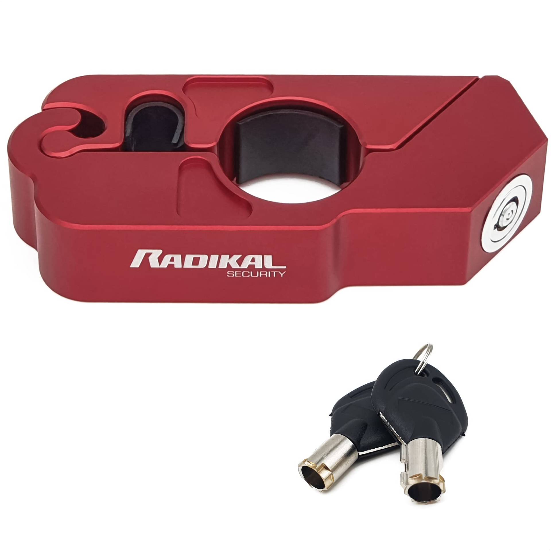 RADIKAL RK538R Motorrad Bremshebelschloss, Kompakt Robust, Anti-Bohr Sicherheitsschloss, CNC Aluminium, Diebstahlschutz ATV Motorrad E-bike, Lenker Bremsschloss, Kupplungsgriff Schloss, Lenkerschloss RADIKAL RK538R Motorrad Bremshebelschloss, Kompakt Robust, Anti-Bohr Sicherheitsschloss, CNC Aluminium, Diebstahlschutz ATV Motorrad E-bike, Lenker Bremsschloss, Kupplungsgriff Schloss, Lenkerschloss von RADIKAL