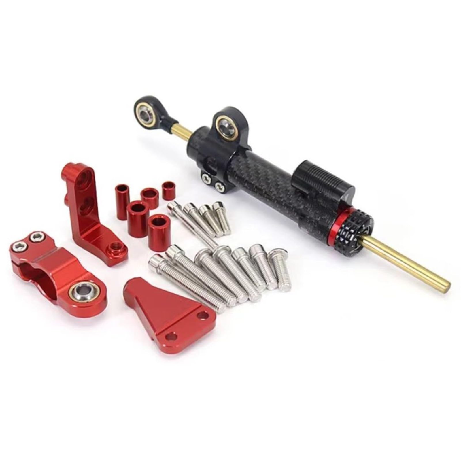 KRFDSV Lenkungsdämpfe Stabilizer Kompatibel Mit Aprilia Für RS660 2021 2022 2023 Lenkung Stabilisieren Dämpfer Halterung Montieren CNC Motorrad Moto Lenkung Dämpfer Schock(Red,B) von KRFDSV
