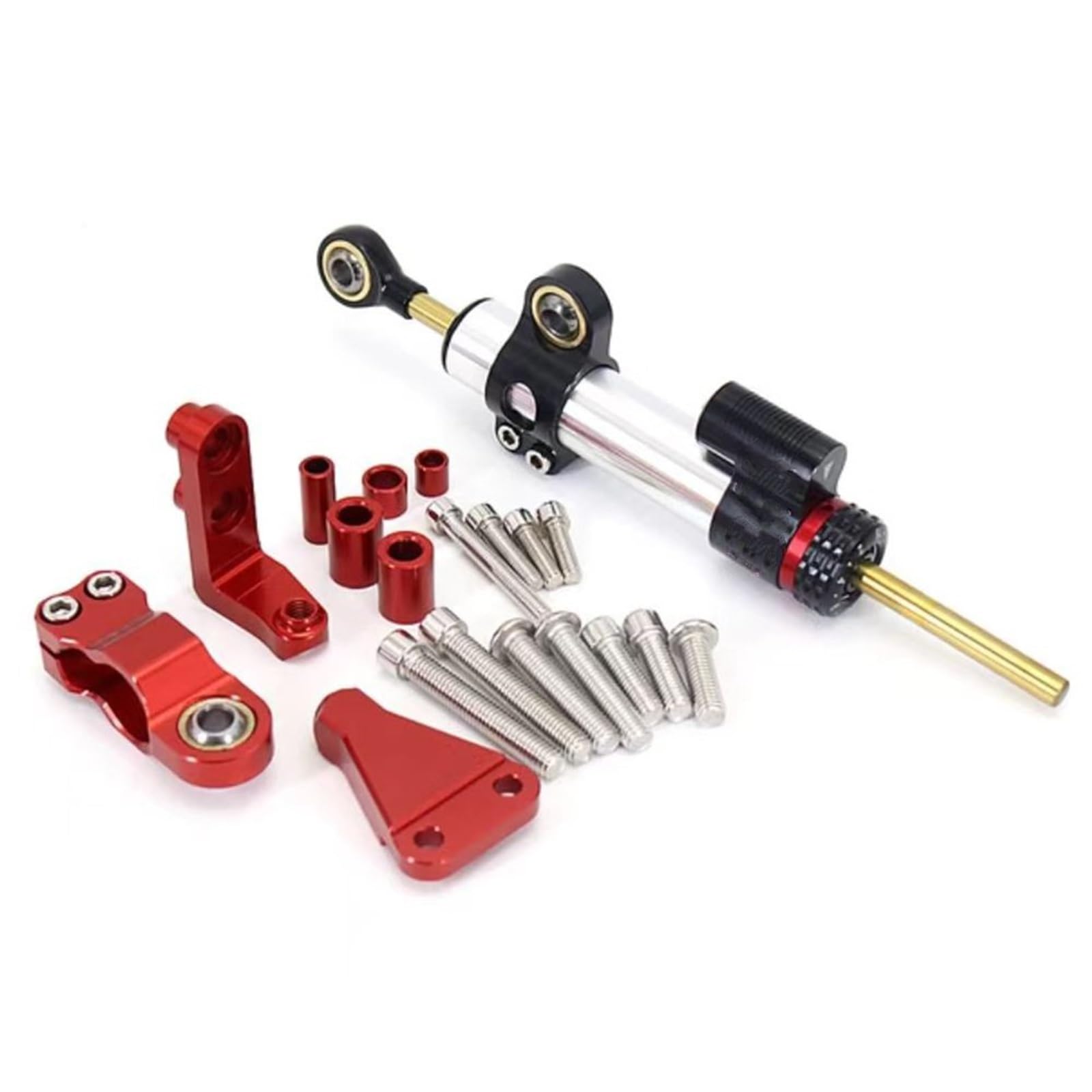KRFDSV Lenkungsdämpfe Stabilizer Kompatibel Mit Aprilia Für RS660 2021 2022 2023 Lenkung Stabilisieren Dämpfer Halterung Montieren CNC Motorrad Moto Lenkung Dämpfer Schock(Red,C) von KRFDSV